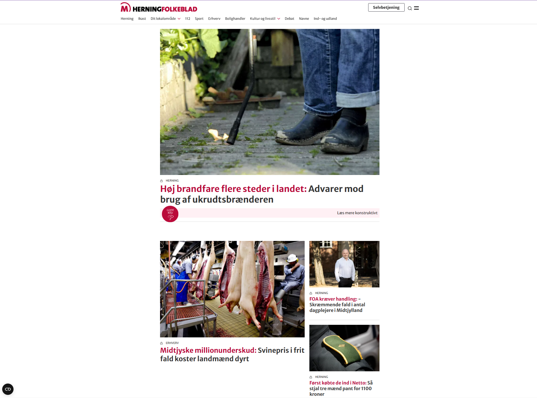 Billede af forsiden af herningfolkeblad.dk
